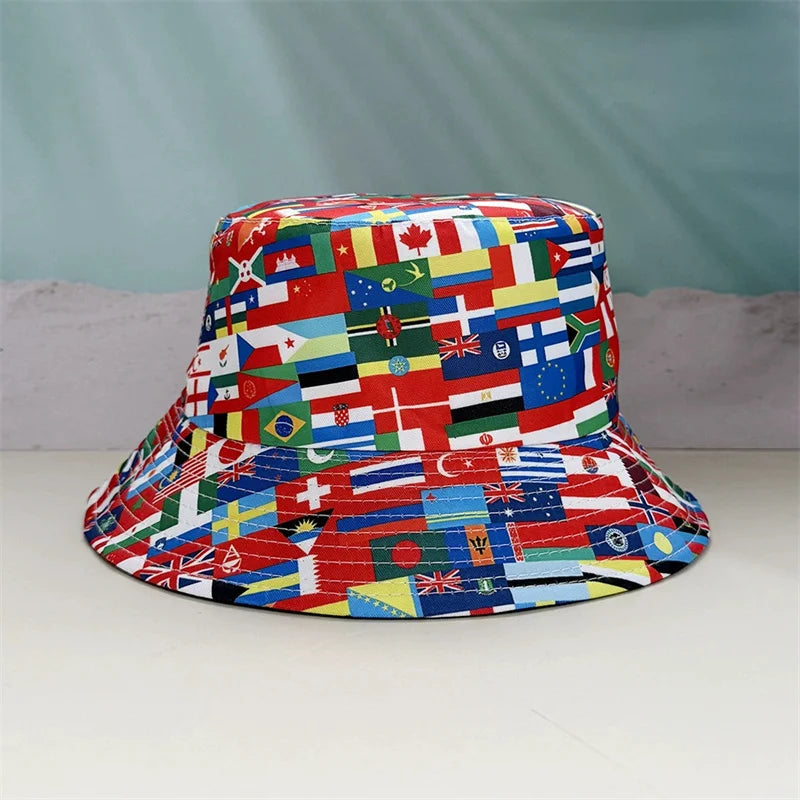 Countries National Flag Bucket Hat Men Women Football Fan Party Football Cup Reversible Sun Hat Soccer Fans