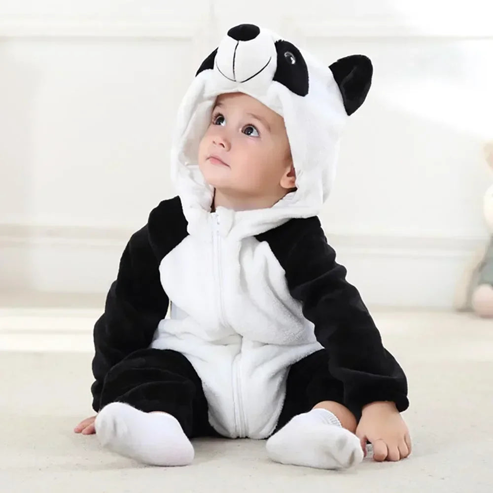 Baby Rompers Winter Costume Flannel for Girl Boy Toddler Infant Clothes Kids Overall Animals