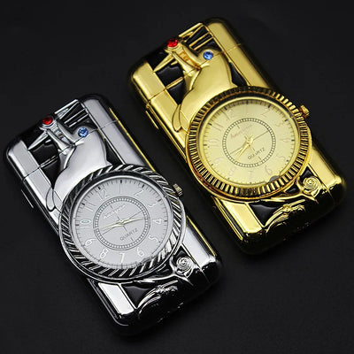 Gold Watch Windproof Jet Butane Lighter Torch Turbo Gas Inflatable Lighter Cigar Cigarette Accessories Men's Gift