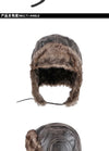 Hat Men Women's Pilot Aviator Bomber Trapper Hat Faux Fur Leather Snow Cap with Ear Flaps Pilot Winter Bomber Hat