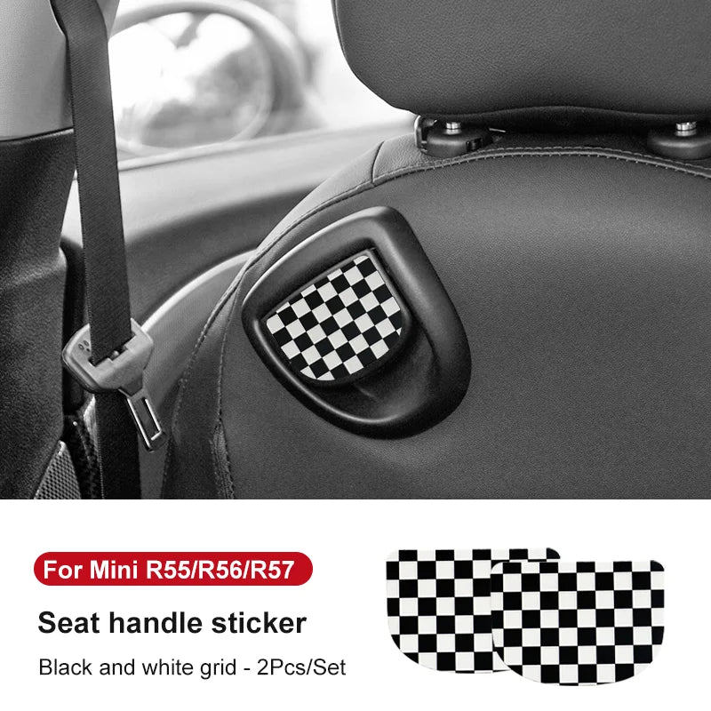 Car Rear Seat Back Handle Decal Cover Protective Sticker For Mini Cooper R56 R55 F56 F57 Interior Decorative Accessories