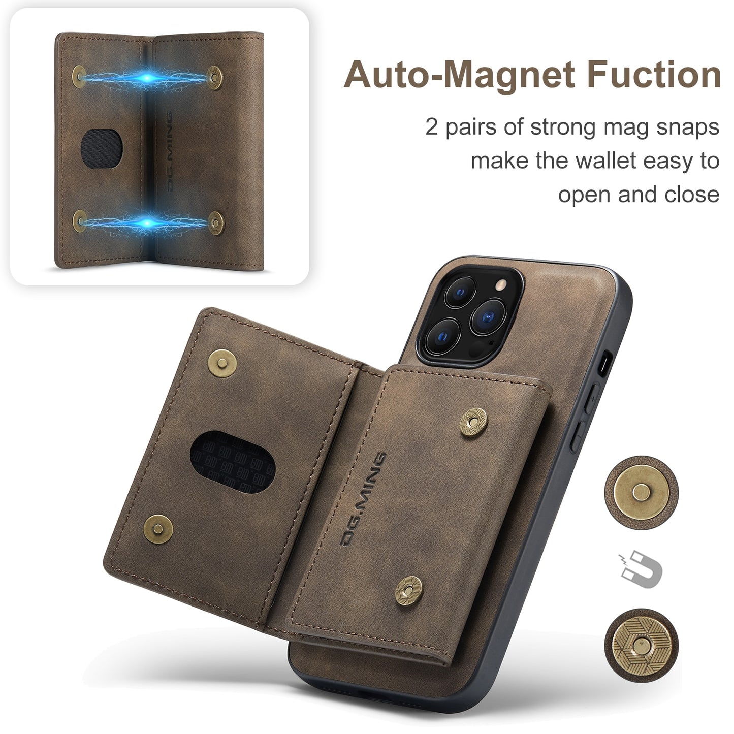 2 In 1 Detachable Magnetic Leather Case for IPhone 13 12 14 11 Pro Max Xs XR 7 8 Plus Se2020 Wallet Cover Cards Holder Pocket