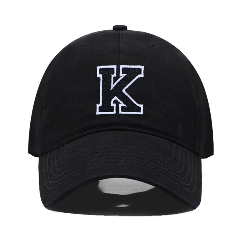 Letter A-Z Embroider Baseball Cap For Men Womne High Quality Soft Cotton Fashion Team Sport Visors Snapback Caps