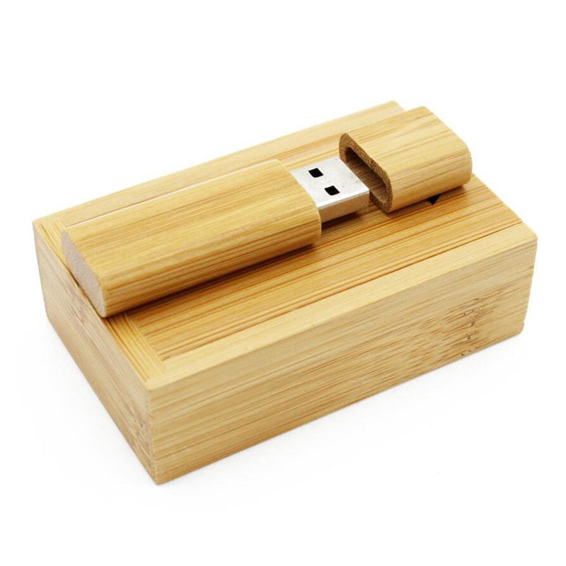Wooden + Box USB FlashDrive Pen Driver Pendrive 4GB 16GB 32GB 64GB 128GB Memory Creativo Personal LOGO
