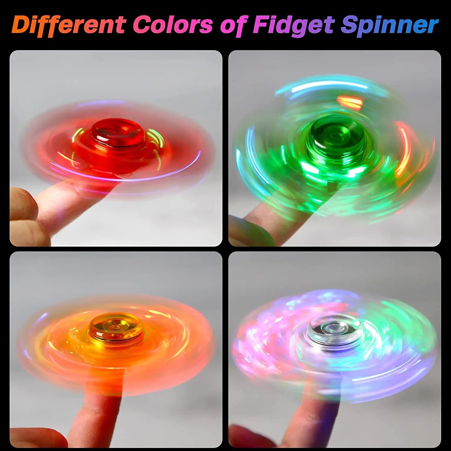 Fidget Spinner Luminous Finger Toy Hand Spinner Stress Reduction and Anxiety Relief Party Favors for Kids Adults