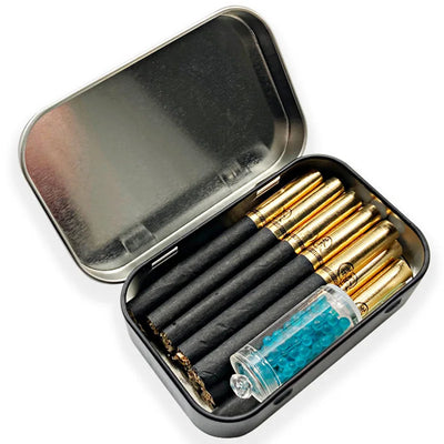 Cigarette Case Box Flip Cap Storage Smoke Humidor Rolling Paper Jewelry Candy Coin Key Organizer Tin Flip Gifts Sealed