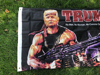 Trump Flag 90X150cm Creative Trump Gun Pattern American Hanging Flag President USA Polyester Printed Banner