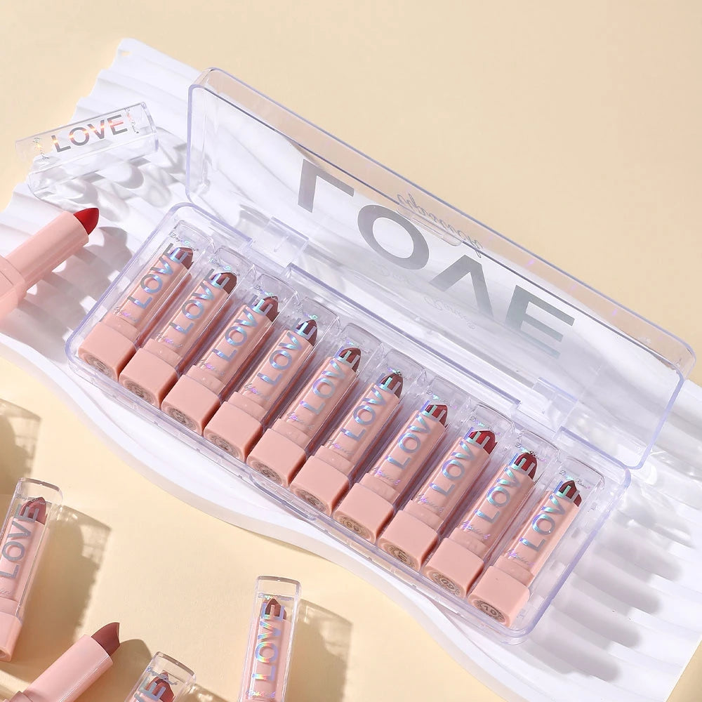 Lipstick Set for Autumn and Winter, Matte Waterproof Lips, Non-Fading, Non-Stick Cup, Whitening and Complexion Lip Gloss