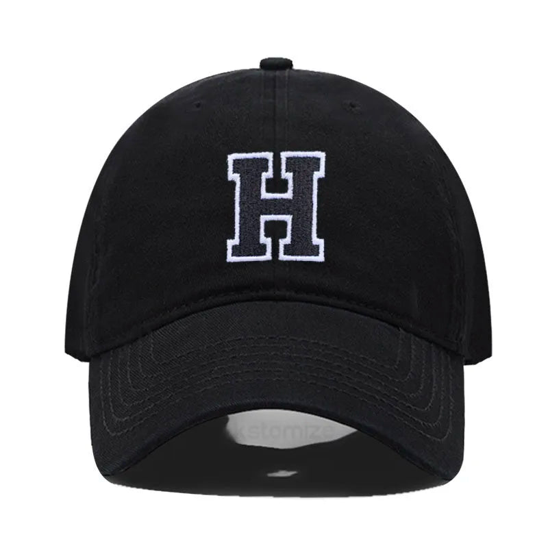 Letter A-Z Embroider Baseball Cap For Men Womne High Quality Soft Cotton Fashion Team Sport Visors Snapback Caps