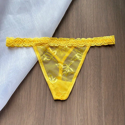 Crystal Letter Thong Lace Bikini Panties G-String Low Waist Briefs Sexy Body Jewelry for Hot Wife Gift