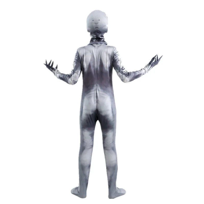 Kids Halloween Grim Reaper Skeleton Zipper Jumpsuit Costume