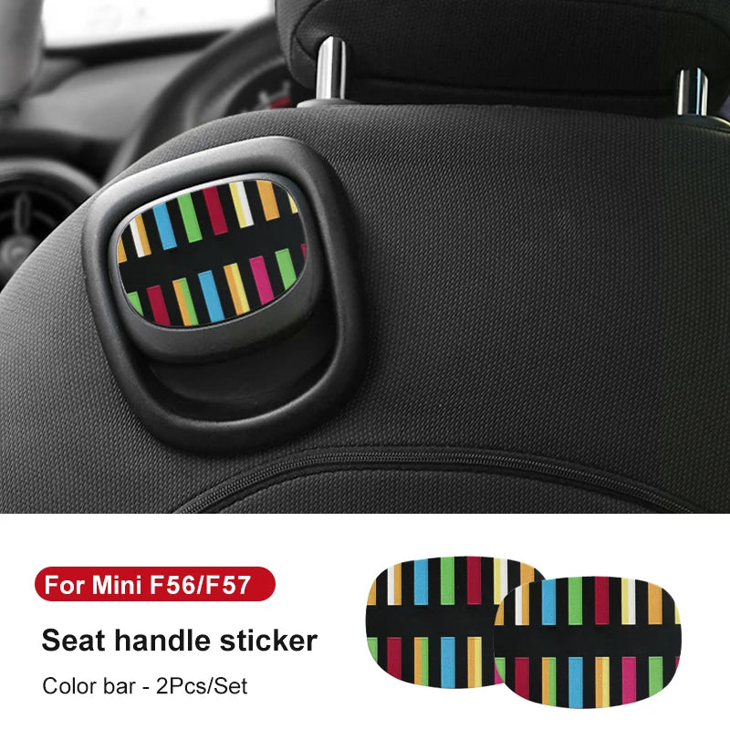 Car Rear Seat Back Handle Decal Cover Protective Sticker For Mini Cooper R56 R55 F56 F57 Interior Decorative Accessories