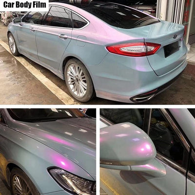 Vinyl Wrap Grey to Purple Adhesive Car Body Film Sticker Decal Sheet Air Bubble Release DIY (Grey to Purple)