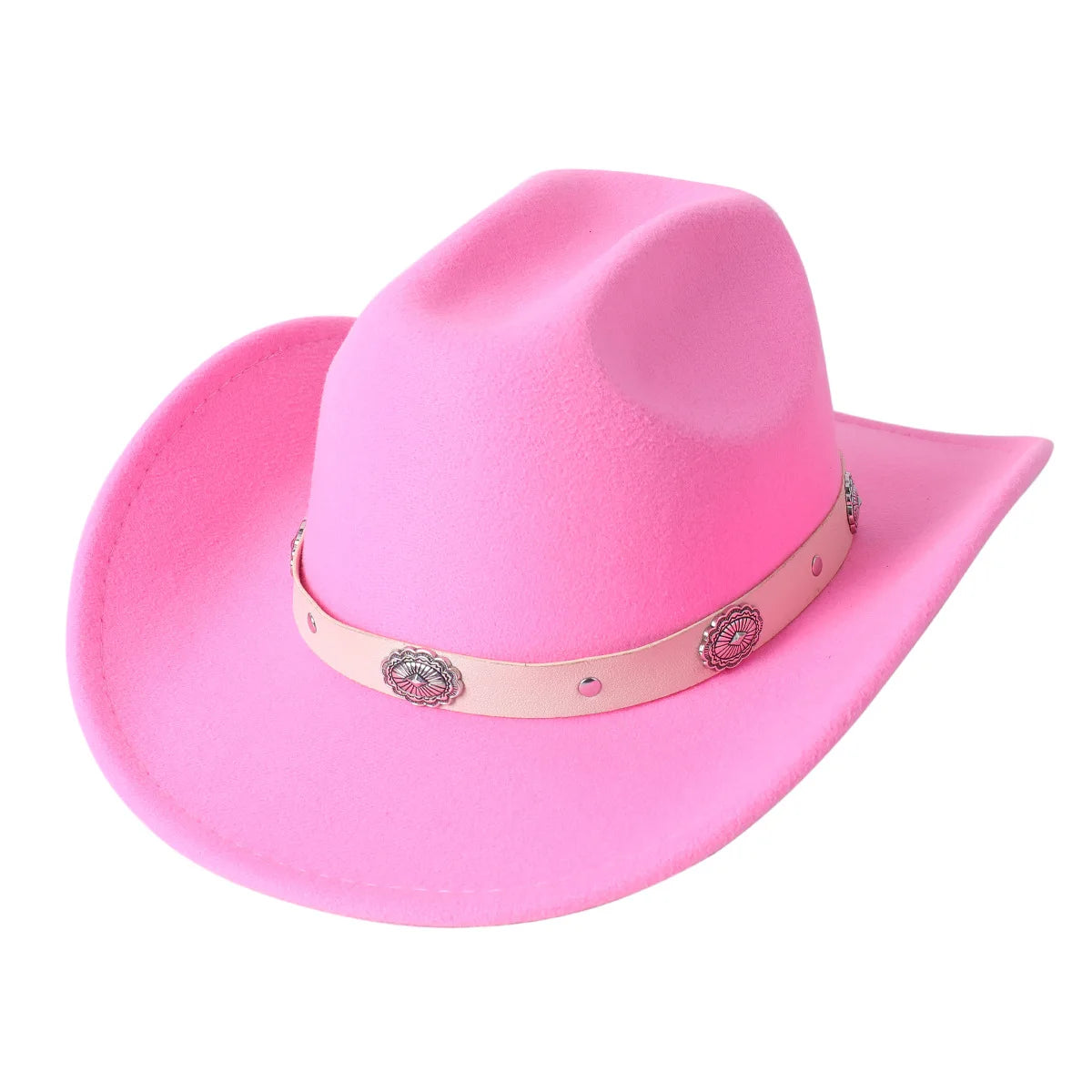 Cowboy Hat Fashion Chic Unisex Solid Color Jazz Hat With Bull Shaped Decor Western Cowboy Hats