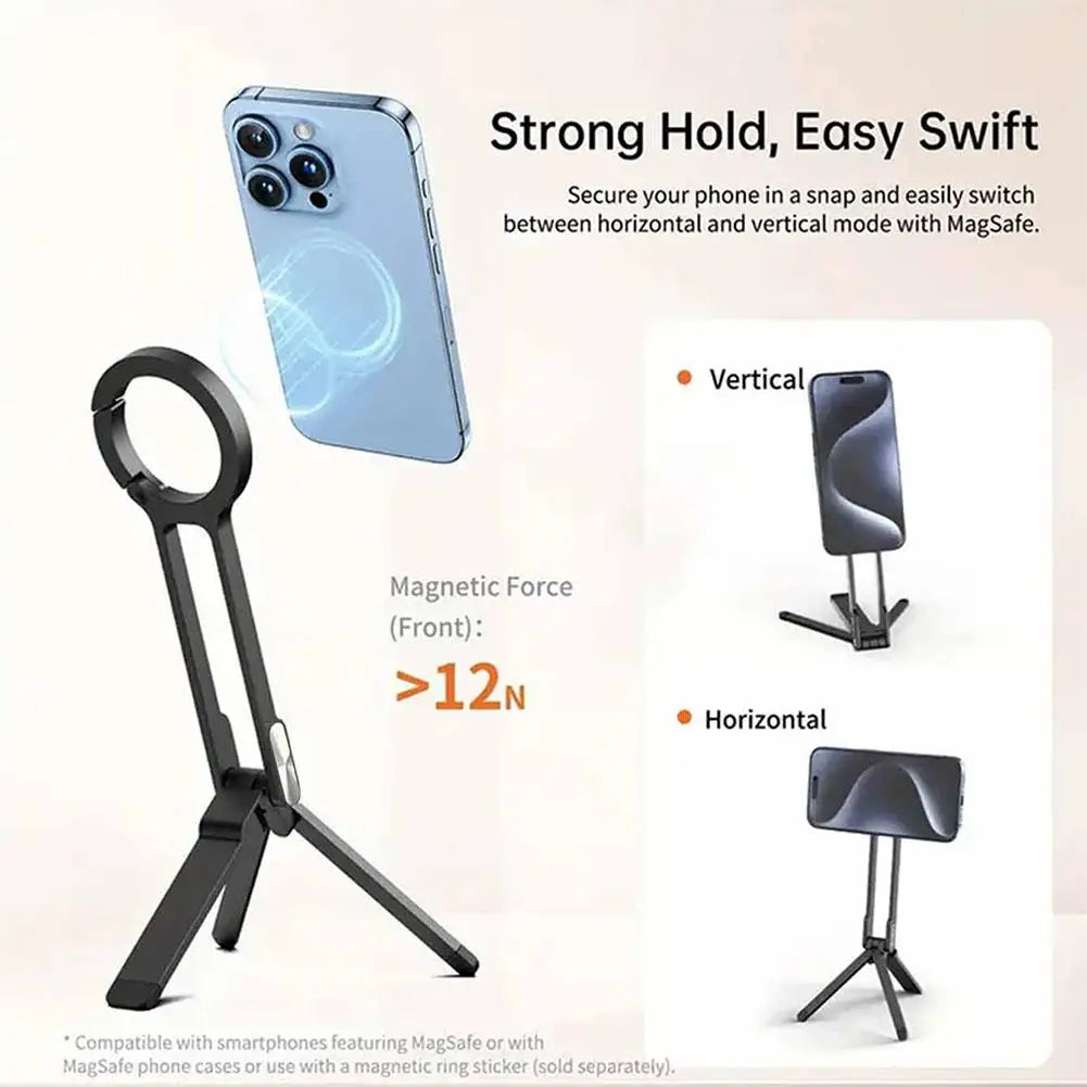Magnetic ring alloy mobile phone holder adjustable ring magnetic buckle folding mobile phone holder