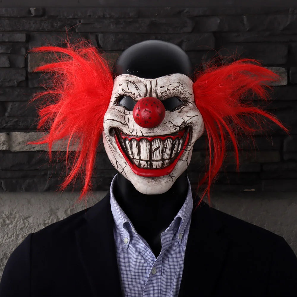 Joker Mask Cosplay Bloody Half Face Clown Latex Masks Halloween Carnival Purim Party Costume Props
