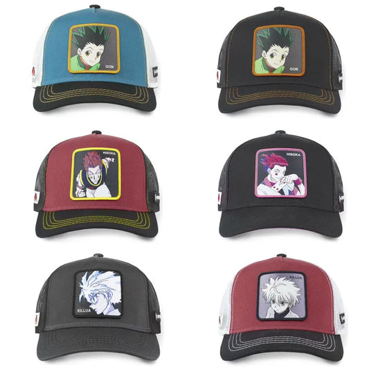 Anime Hunter x Hunter Hat GON · FREECSS Killua Zoldyck Hisoka Cartoon Embroidered Baseball Hat Summer Breathable Sunscreen Hat