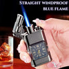 Clock Double Flame Creative Butane Gas Lighter Metal Convenient Outdoor Windproof Turbine Torch Jet Recycling Lighter