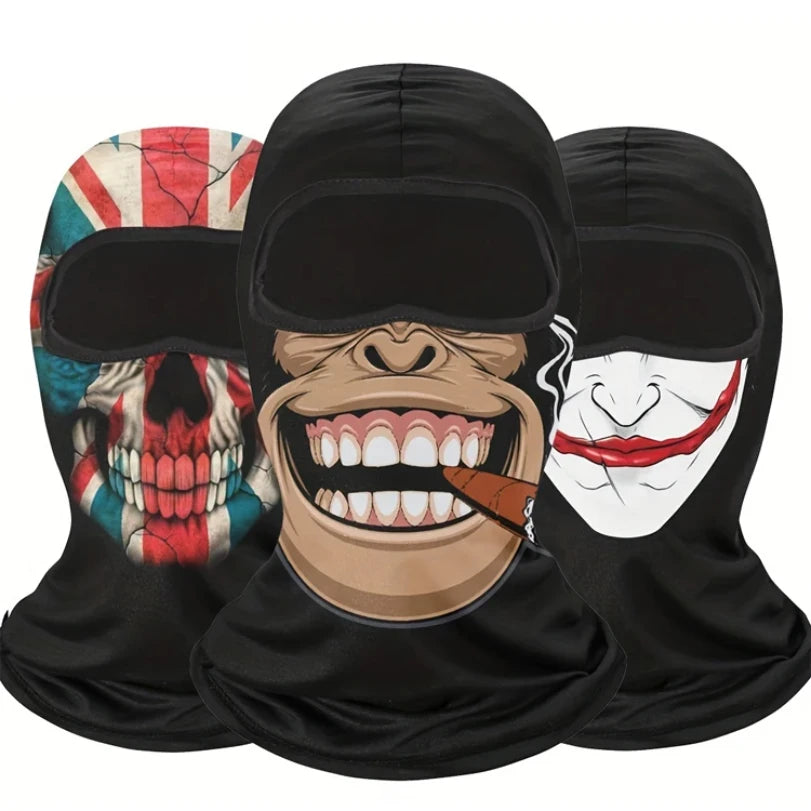 Face Mask Clown Ghost Skull Mask, Breathable Windproof, UV Sun Dust Protective Full Face Cover For Summer Sprin