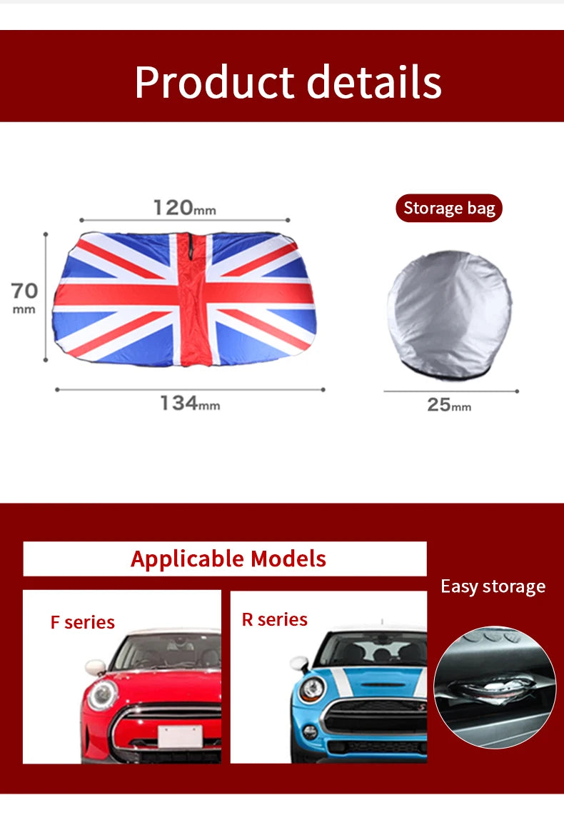 Car Windshield Sunshade Cover Blocks UV Ray Reflector For Mini Cooper One R50 R56 R60 F55 F56 R58 R59
