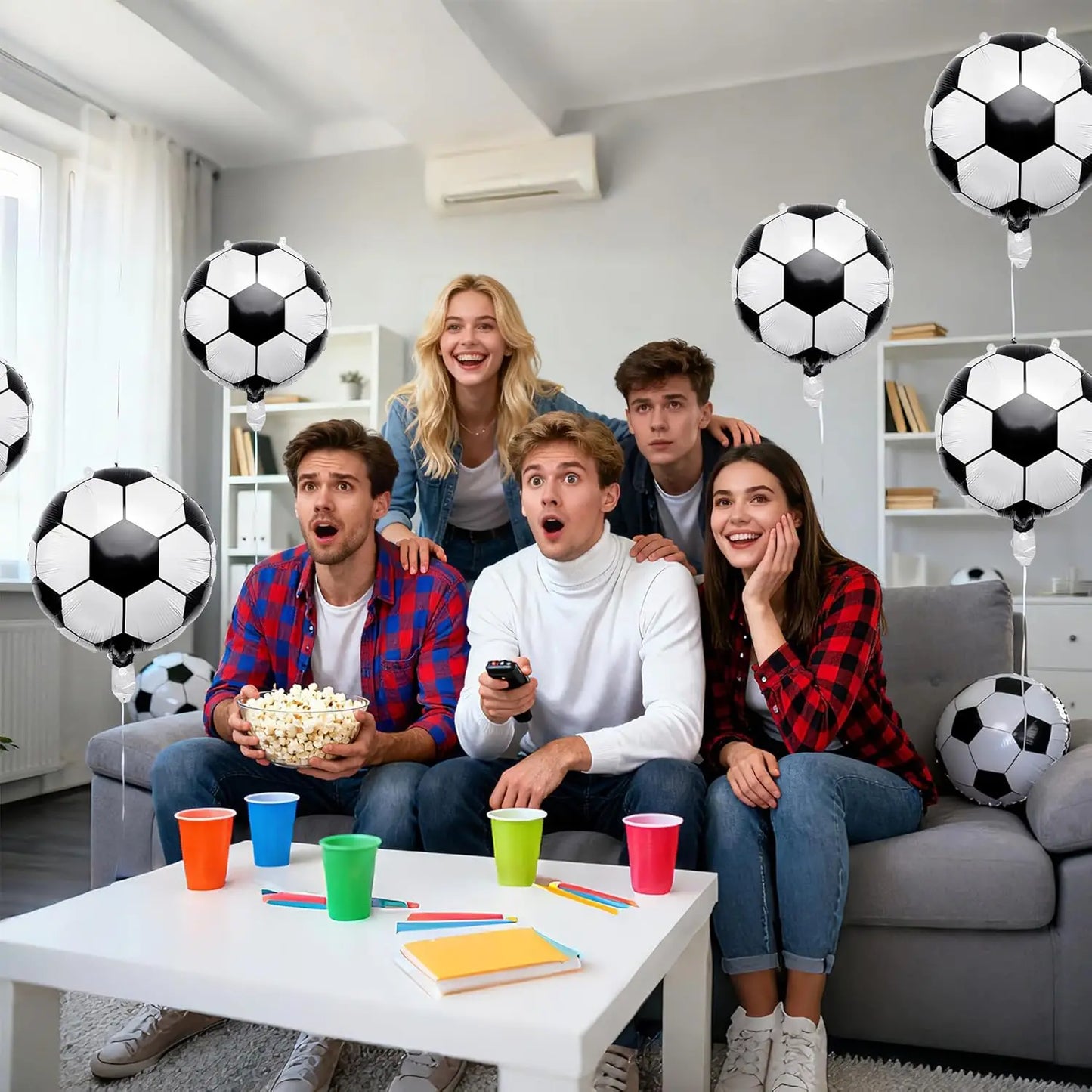 18 inches Soccer Balloons Soccer Themed Party Decor Soccer Ball Balloon For Birthday Sports Graduation Party Decoration