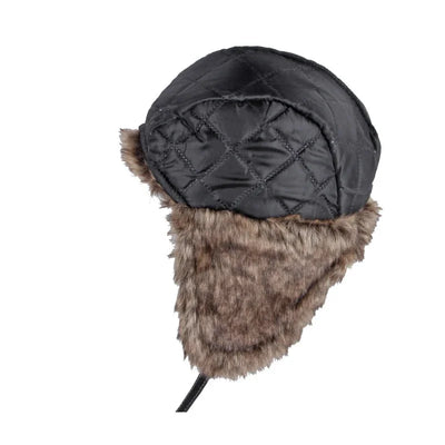 Hat Men Women's Pilot Aviator Bomber Trapper Hat Faux Fur Leather Snow Cap with Ear Flaps Pilot Winter Bomber Hat