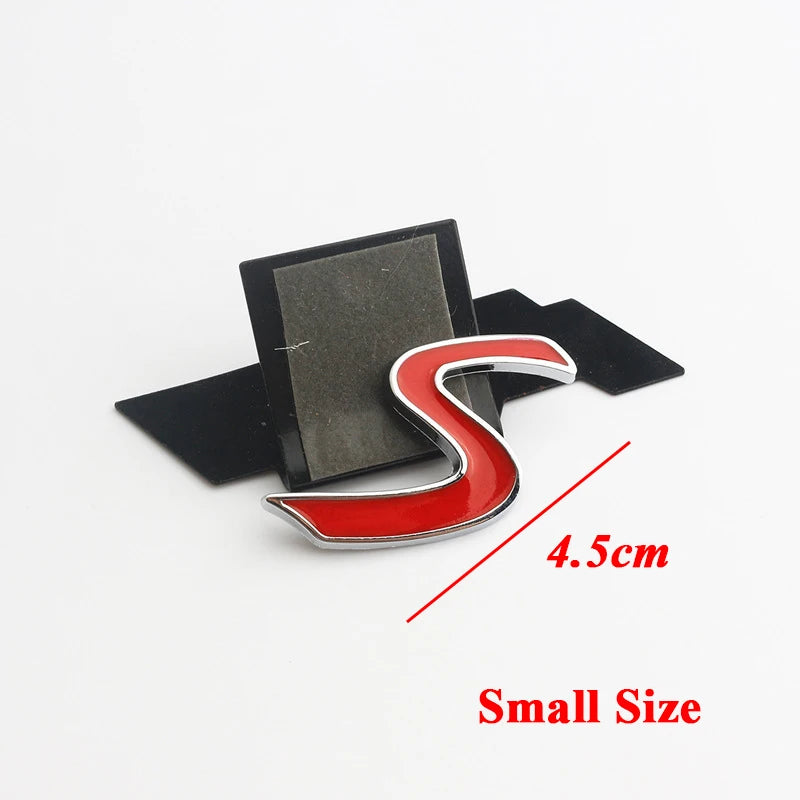 3D Metal Letters Car Front Grille Badge Sticker S Emblem Logo For Car S R56 R53 F56 R50 R52 R57 Accessories