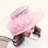 Flower Lady Hat Summer Organza Wide Brim Sunscreen Kentucky Derby Hats For Women