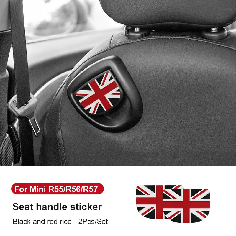 Car Rear Seat Back Handle Decal Cover Protective Sticker For Mini Cooper R56 R55 F56 F57 Interior Decorative Accessories