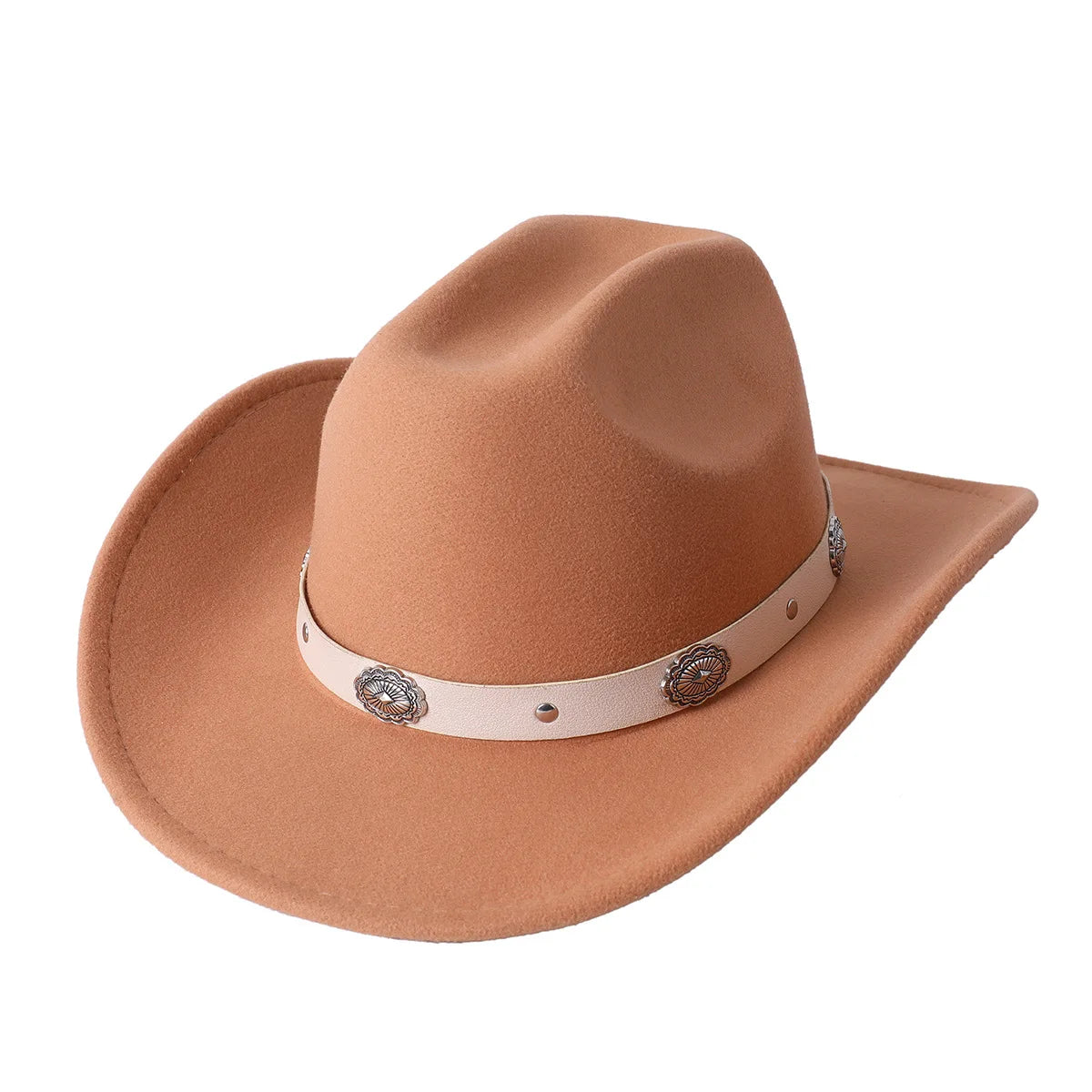 Cowboy Hat Fashion Chic Unisex Solid Color Jazz Hat With Bull Shaped Decor Western Cowboy Hats