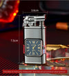 Clock Double Flame Creative Butane Gas Lighter Metal Convenient Outdoor Windproof Turbine Torch Jet Recycling Lighter