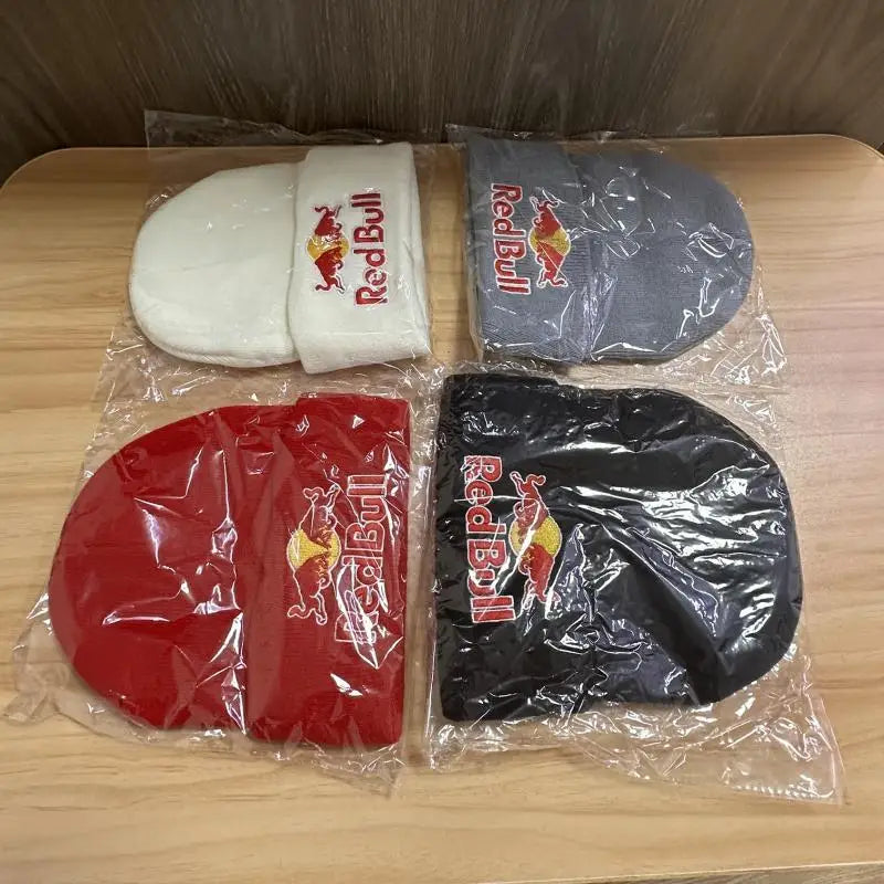 Red Bull Knitted hat Beanie Winter Hat Unisex Warm Cap for Men And Women Red Bull Hat