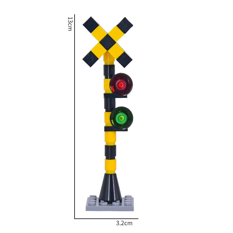 Building Block Train Track Corridor Elevating Rod Pedestrian Crossing Assembly Children's Toy Birthday Gift