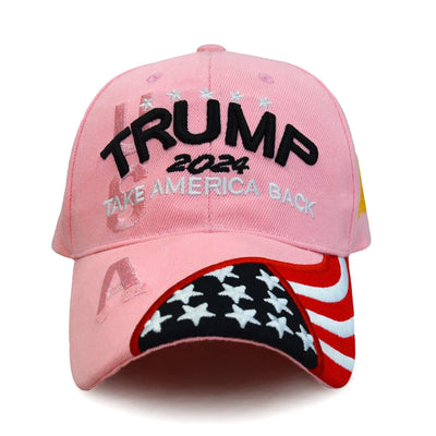 2PCS Trump Embroidered Take America Back Letters 2024 Baseball Caps Unisex Adjustable Optional Colors Visor Hat