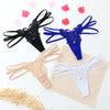 G-string Double Thin Straps Panties Lace Hollowed High Slit Thongs Butterfly Fun Underwear T-back Underpants