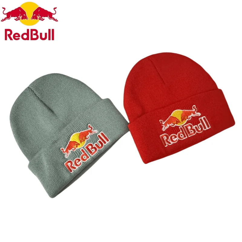 Red Bull Knitted hat Beanie Winter Hat Unisex Warm Cap for Men And Women Red Bull Hat