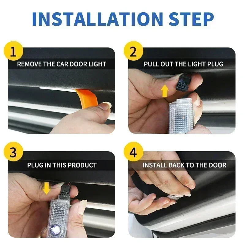 Car Door Welcome Lamps HD LED Laser Projectaor Lights 2PC For MINI Cooper One S JCW R56 R55 R53 F55 F56 R57 R60