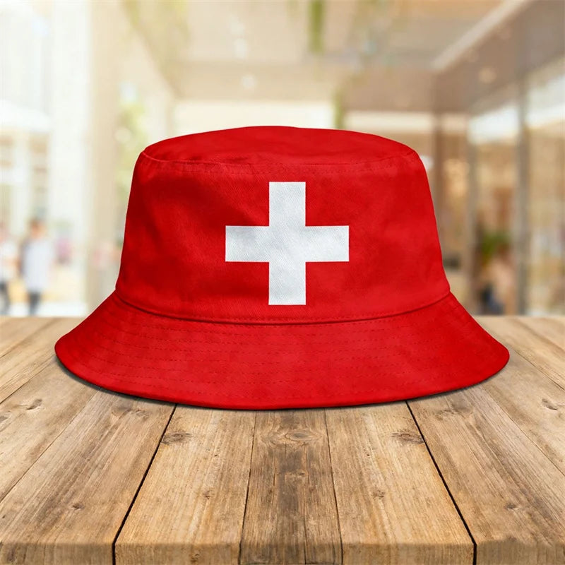 Countries National Flag Bucket Hat Men Women Football Fan Party Football Cup Reversible Sun Hat Soccer Fans
