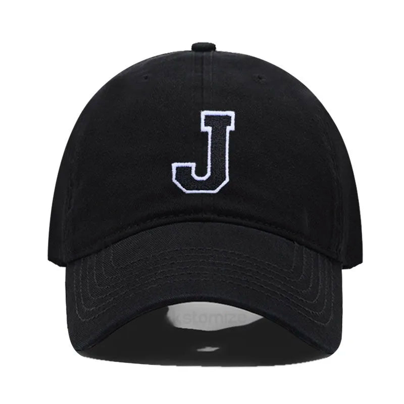 Letter A-Z Embroider Baseball Cap For Men Womne High Quality Soft Cotton Fashion Team Sport Visors Snapback Caps
