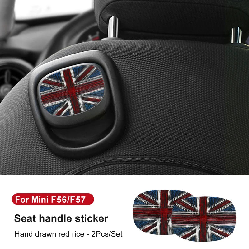 Car Rear Seat Back Handle Decal Cover Protective Sticker For Mini Cooper R56 R55 F56 F57 Interior Decorative Accessories