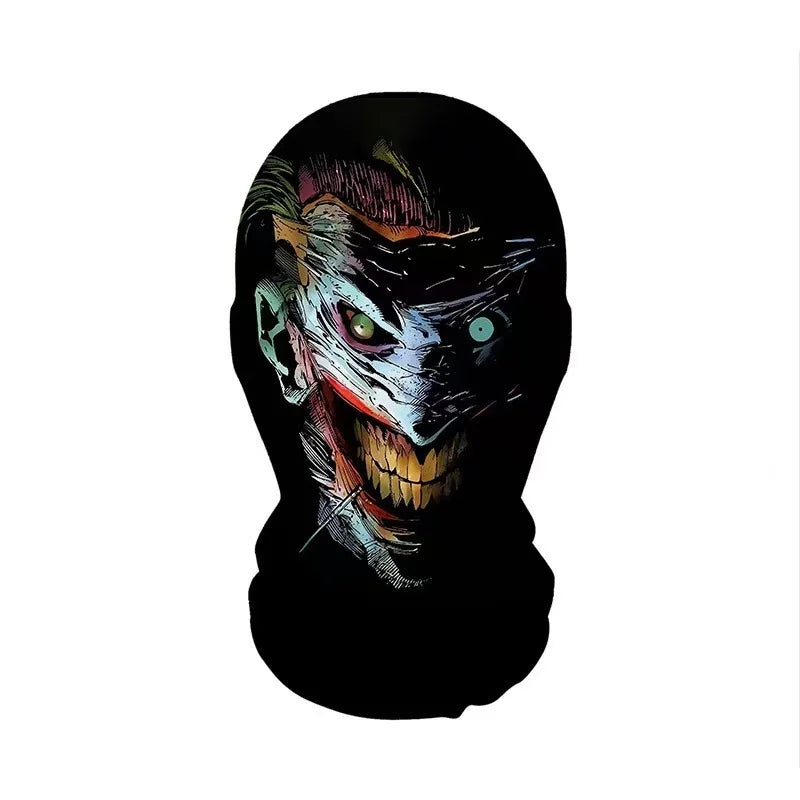 Halloween Skeleton Mesh Hood Mask | Elastic Breathable | Scary Party Cosplay Face Cover