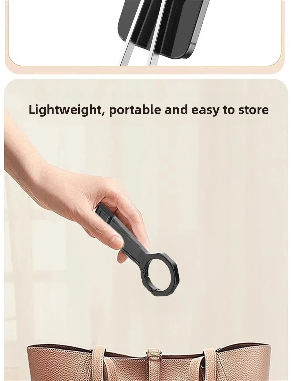 Magnetic ring alloy mobile phone holder Tripod Stand Portable Foldable Bracket Pocket Cell Phone Stand Non-slip