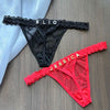 Crystal Letter Thong Lace Bikini Panties G-String Low Waist Briefs Sexy Body Jewelry for Hot Wife Gift