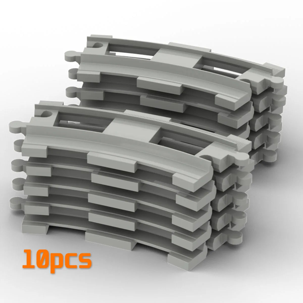 Building Block Light Gray Railroad Track Compatible Duplo Trains Parts kit Platform Curved Track Toy Set