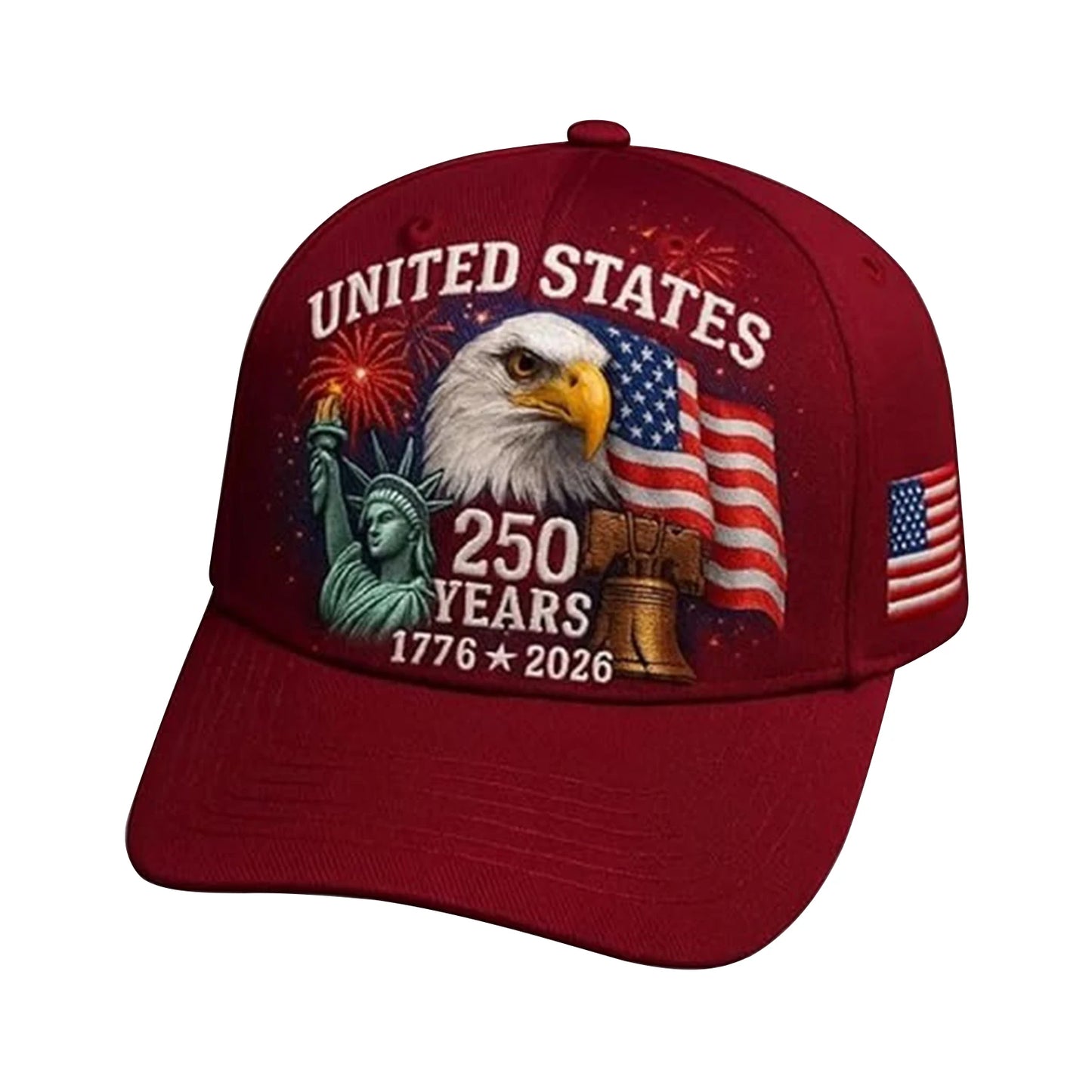 US 250th Anniversary Cap Adjustable Retro Washed Patriotic Cap US 250th Anniversary Tribute Hat Patriotic Baseball Cap for Men and Women