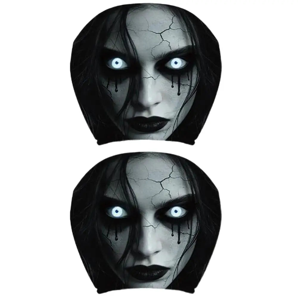 Scary Headrest Cover Halloween Decoration Accessories Hilarious Car Headrest Protector for Men Women Family Friends