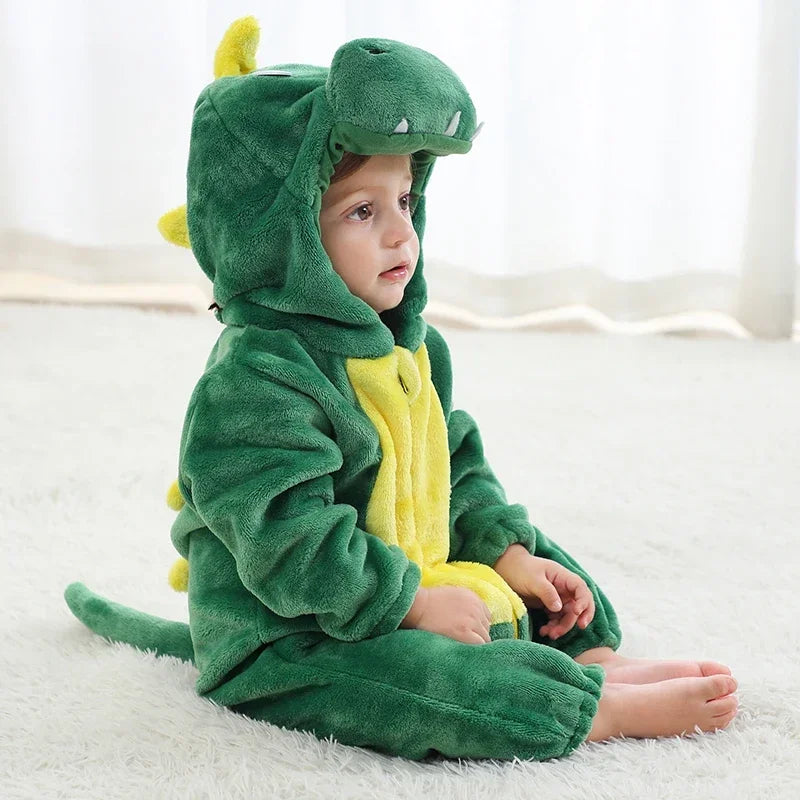 Baby Rompers Winter Costume Flannel for Girl Boy Toddler Infant Clothes Kids Overall Animals