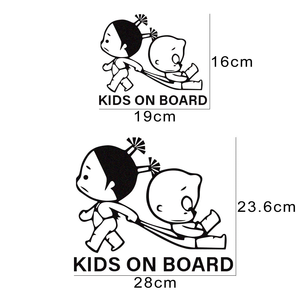Reflective Kids On Board Safety Warning Sign Car Body Window Windshield Creative Vinyl Decal Sticker Decoration Auto Accessories