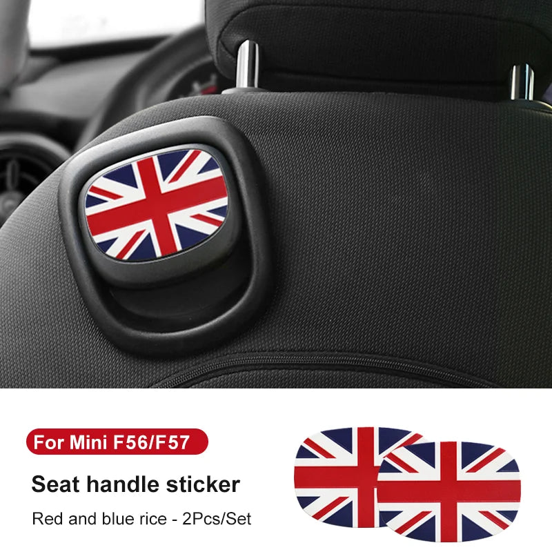 Car Rear Seat Back Handle Decal Cover Protective Sticker For Mini Cooper R56 R55 F56 F57 Interior Decorative Accessories