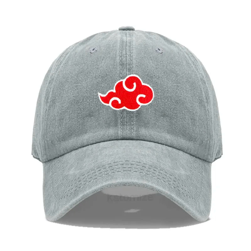 Anime Embroidered Baseball Cap NARUTO Cotton Cap Japanese Akatsuki Logo&nbsp; Embroidery Baseball Caps Black Snapback Hat